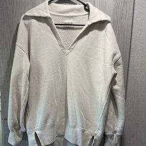 Abercrombie & Fitch Cream V-Neck Sweater for Women